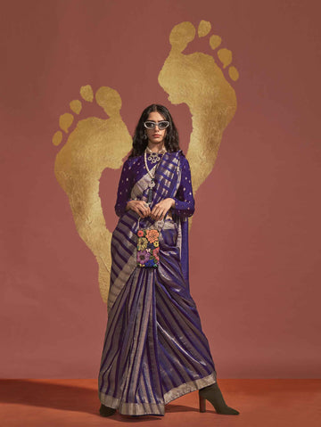 Pure Viscose Handloom Saree Collection - Purple