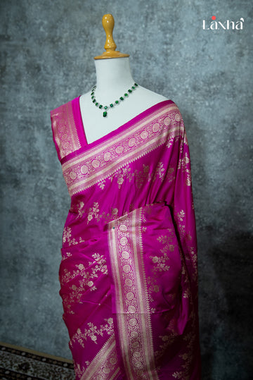 Pure Banarasi Katan Silk Saree – Magenta