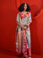 Elegant Pure Handloom Dharmavaram Mulberry Silk Saree - Blue Rani