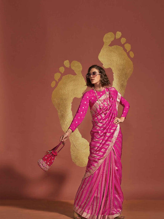 Pure Viscose Handloom Saree Collection - Pink