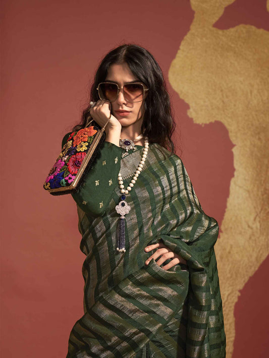 Pure Viscose Handloom Saree Collection - Green