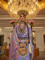 Modal Silk Saree with Kashmiri Pallu & Blouse - Levender Purple