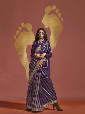 Pure Viscose Handloom Saree Collection - Purple