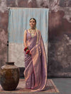 Woven Design Zari Kanjeevaram Saree - Mauve