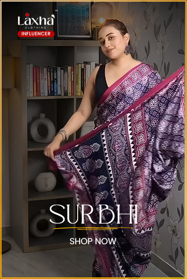 Satin Crepe Saree with Traditional Ajrakh Prints - Wine Blue