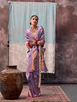 Woven Design Zari Kanjeevaram Saree - Lavender