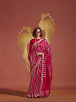 Pure Viscose Handloom Saree - Dark Pink