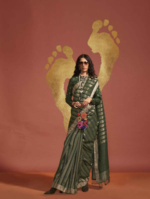 Pure Viscose Handloom Saree Collection - Green