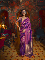 Handloom Weaving Silk Saree - Royal Purple