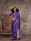Traditional Pichwai Banarasi Saree - Royal Violet