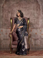Traditional Pichwai Banarasi Saree - Midnight Black