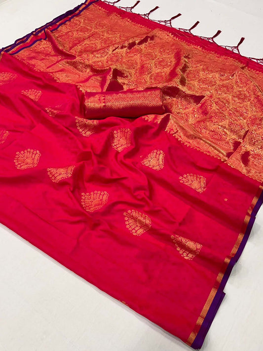 Handloom Weaving Silk Saree - Fuchsia Pink