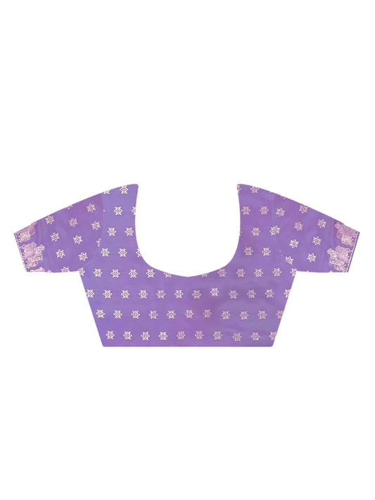 Traditional Pichwai Banarasi Saree - Lavender Lilac