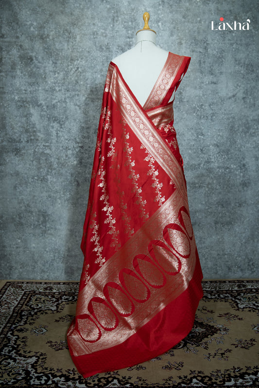 Pure Banarasi Katan Silk Saree – Red