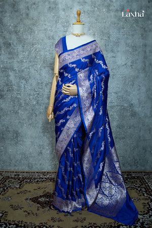 Pure Banarasi Katan Silk Saree – Blue