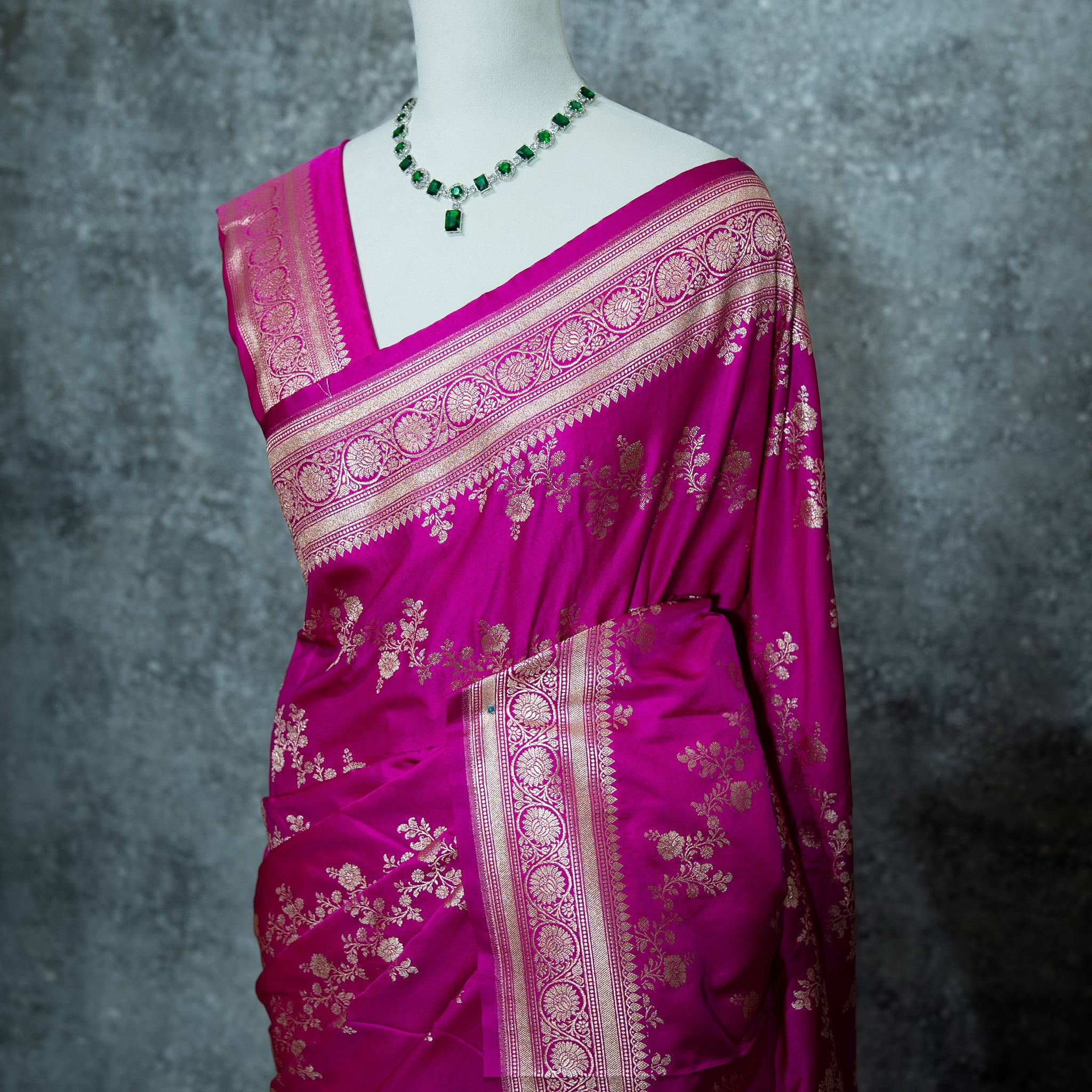 Pure Banarasi Katan Silk Saree – Magenta