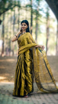 Metallic Tissue Saree - Bronze Gold - - Laxha Clothing - www.laxhaclothing.com