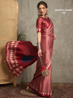 Royal Ajrak Red with contrast Blue Dot Pallu Gajji Silk