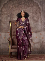 Traditional Pichwai Banarasi Saree - Wine